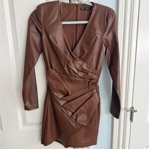 Zara Chocolate Brown Mini Dress